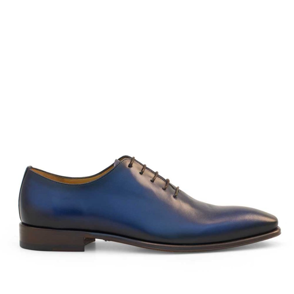 Bashwood Handmade Blue Shaded Leather Oxfords For Men